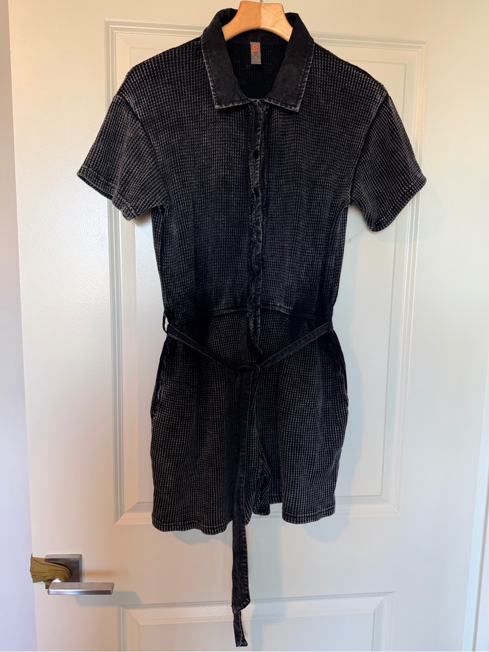Mono B Mineral Wash Waffle Knit Romper Size M Mint